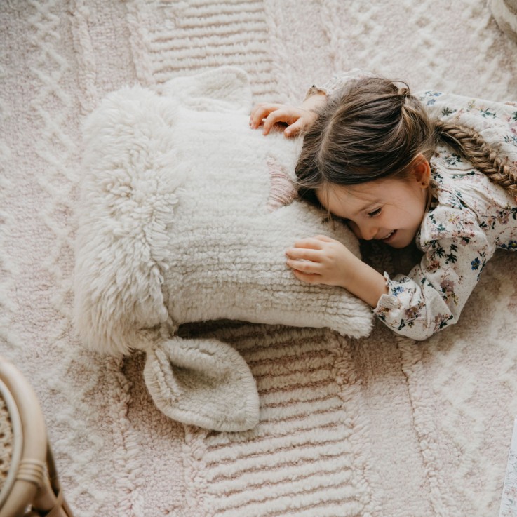 Coussin En Laine En Coton Pink Nose Sheep