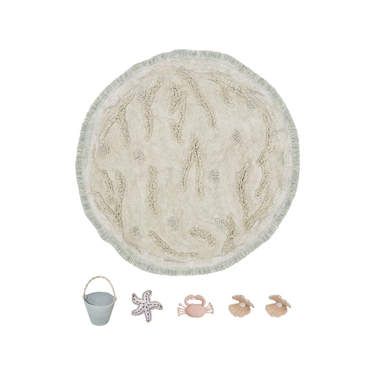 Tapis Rond En Coton Île Merveilles De La Mer