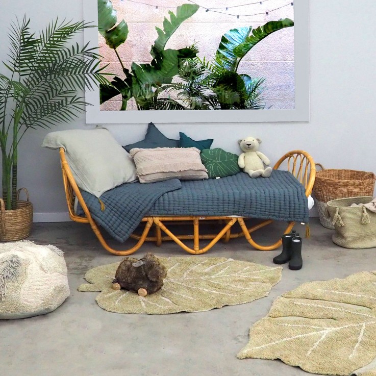 Tapis Rectangulaire En Coton Mini Monstera Mini Ones