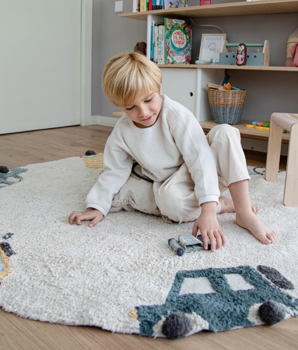 Tapis Rond En Coton Wheels...