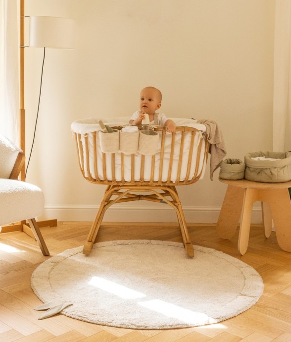 Tapis Rond En Coton Feuille...