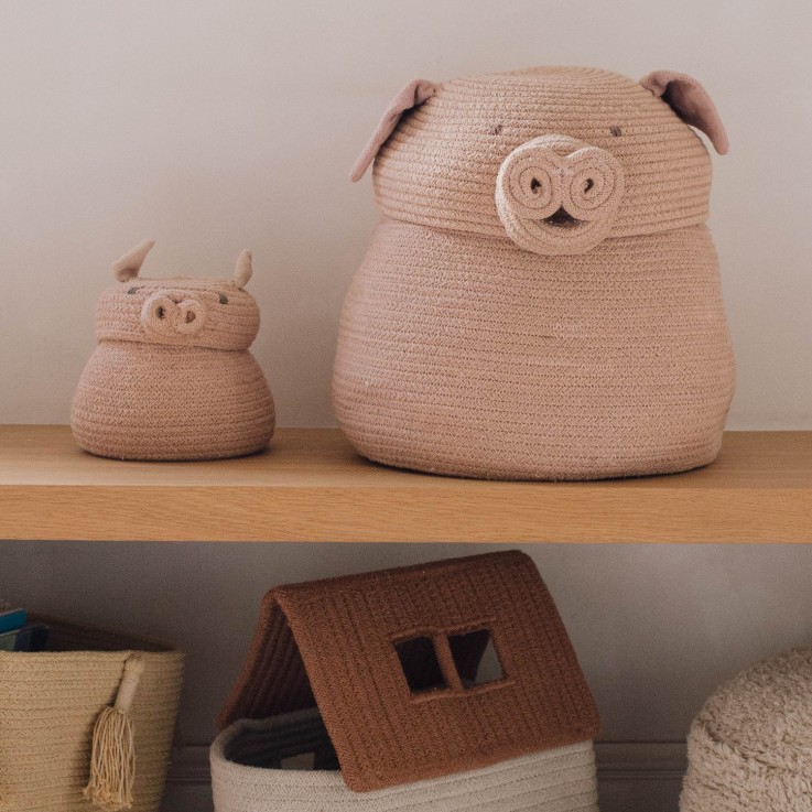 Panier Mini Peggy Le Cochon En Coton The Animal Crew