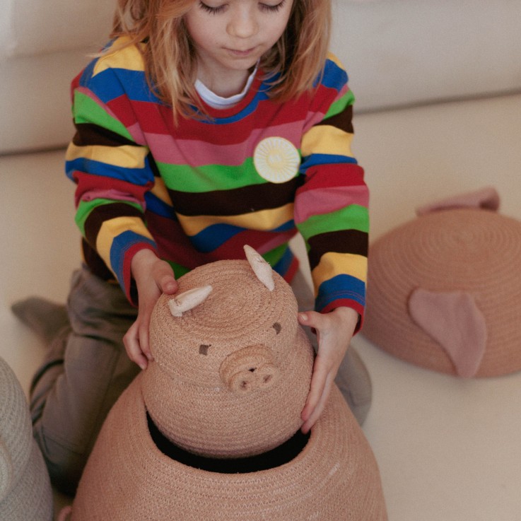 Panier Mini Peggy Le Cochon En Coton The Animal Crew