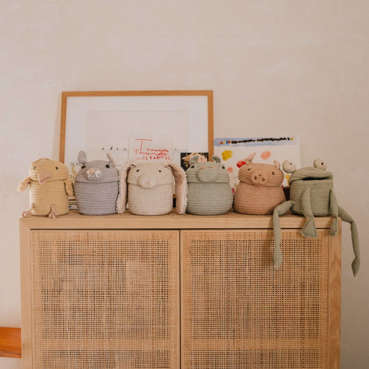 Panier Mini Peggy Le Cochon En Coton The Animal Crew