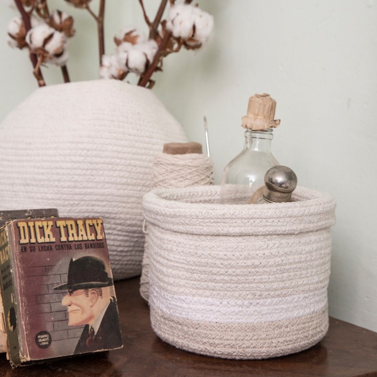  Panier Mini Tricolore En Coton Tribute To Cotton