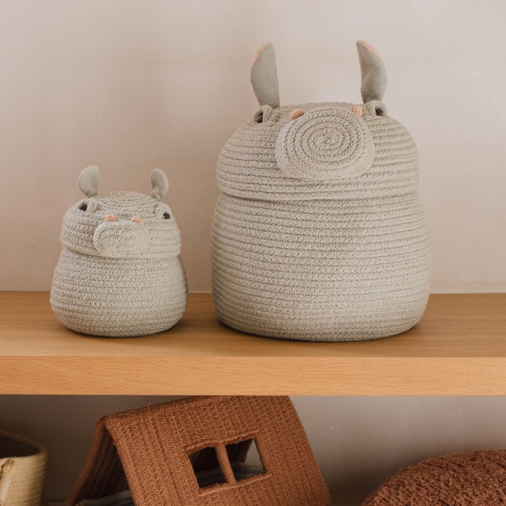 Panier Mini Henry L’Hippopotame En Coton The Animal Crew