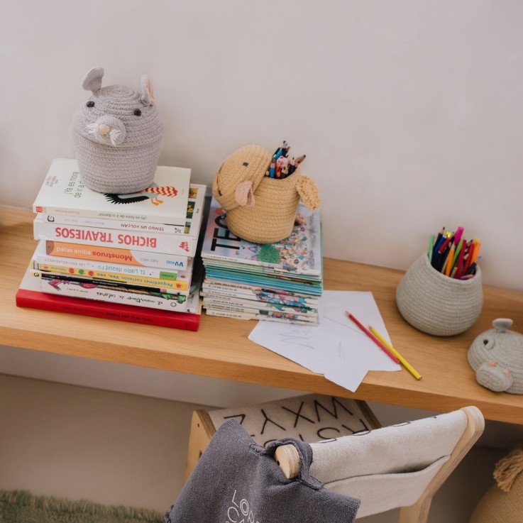 Panier Mini Henry L’Hippopotame En Coton The Animal Crew