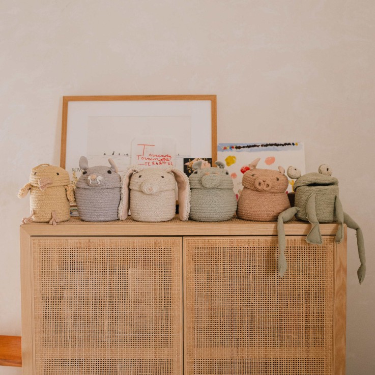 Panier Mini Henry L’Hippopotame En Coton The Animal Crew