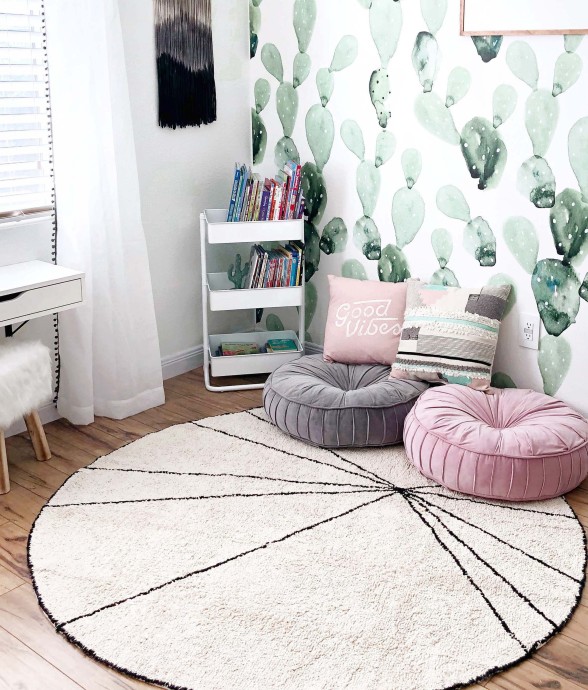 Tapis Rond En Coton Tracer...