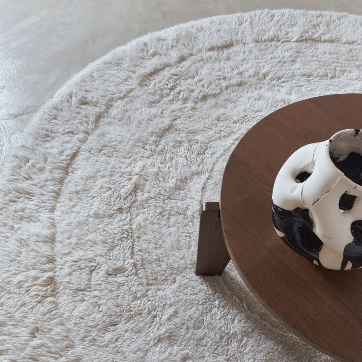 Tapis En Laine Rond Arctic Sheep Of The World