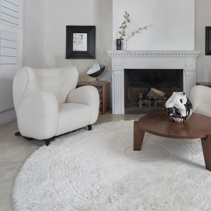 Tapis En Laine Rond Arctic Sheep Of The World