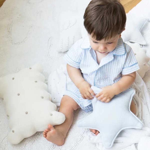 Coussin Tricoté En Coton Biscuit Dune Buiscuit