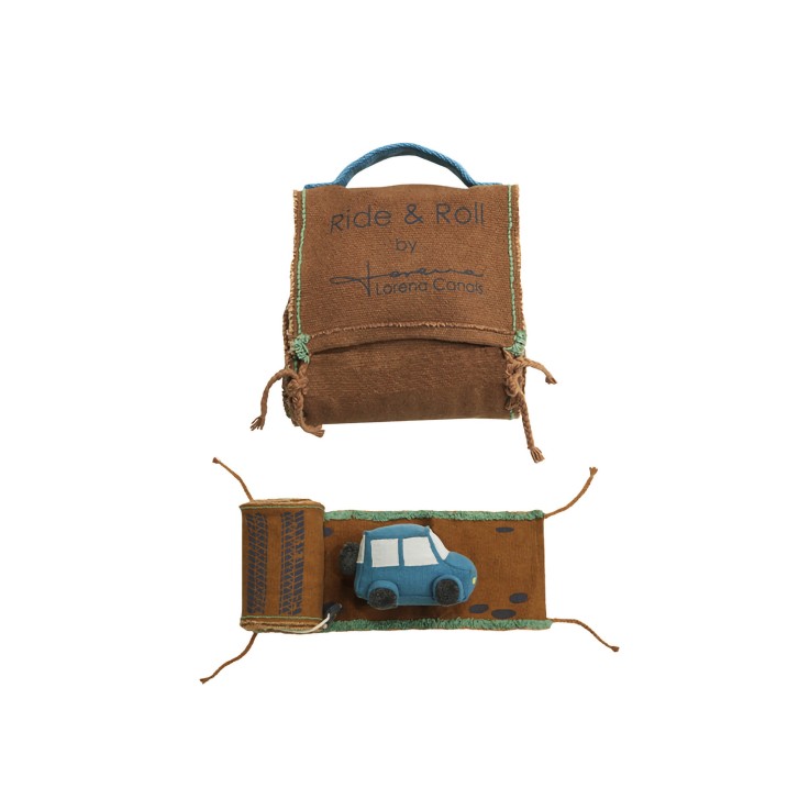 Peluche et tapis de jeu enroulable Ride & Roll en coton