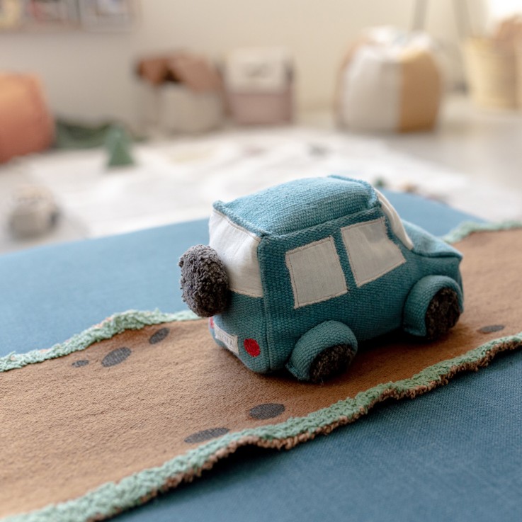 Peluche et tapis de jeu enroulable Ride & Roll en coton