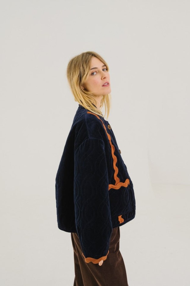 Veste Brodée Jay Mira Bleu