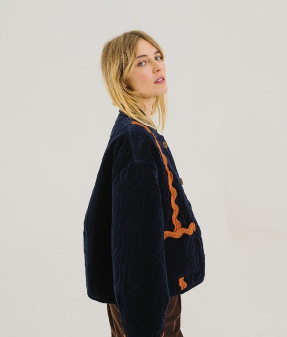 Veste Brodée Jay Mira Bleu