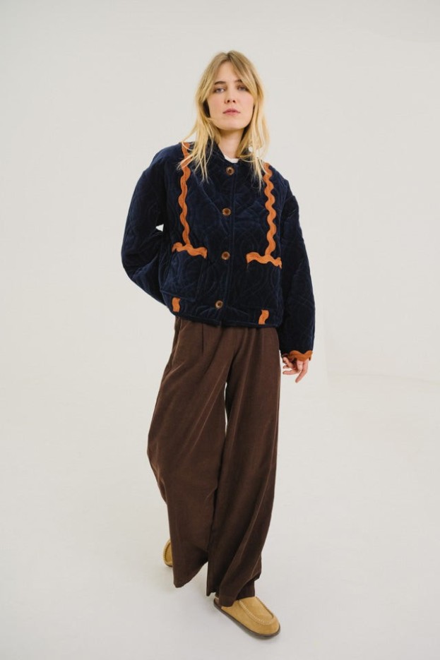 Veste Brodée Jay Mira Bleu