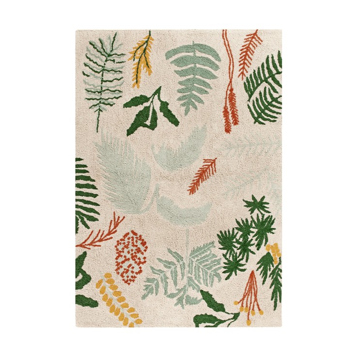 Tapis Rectangulaire En Coton Plantes Botaniques Plants