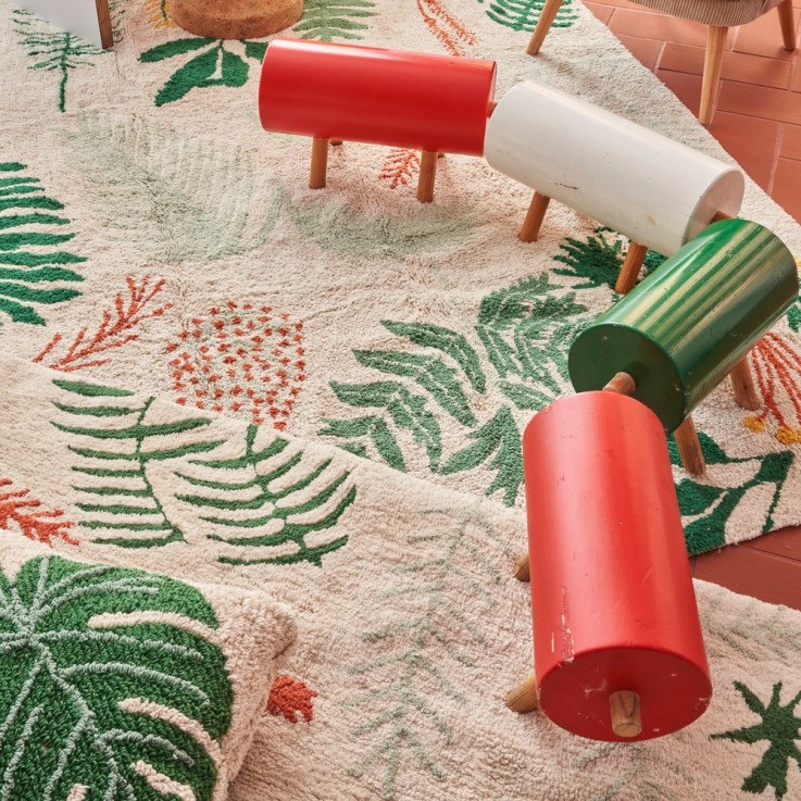 Tapis Rectangulaire En Coton Plantes Botaniques Plants