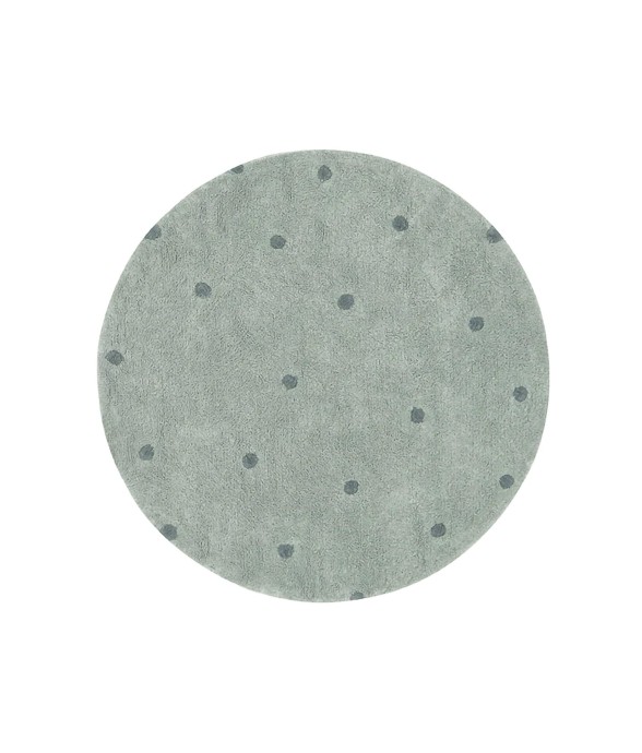 Tapis Rond En Coton  À Pois...