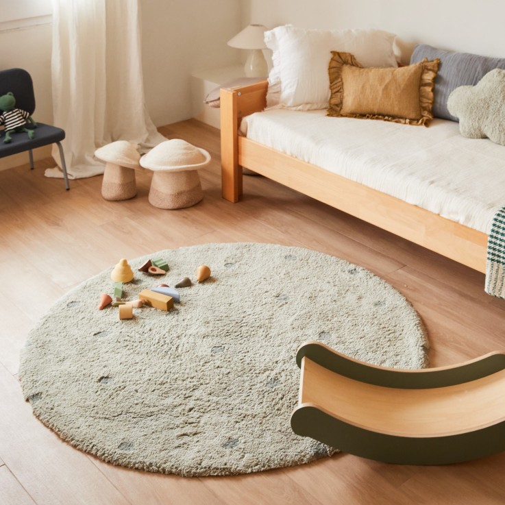 Tapis Rond En Coton À Pois Chasse Aux Champignons