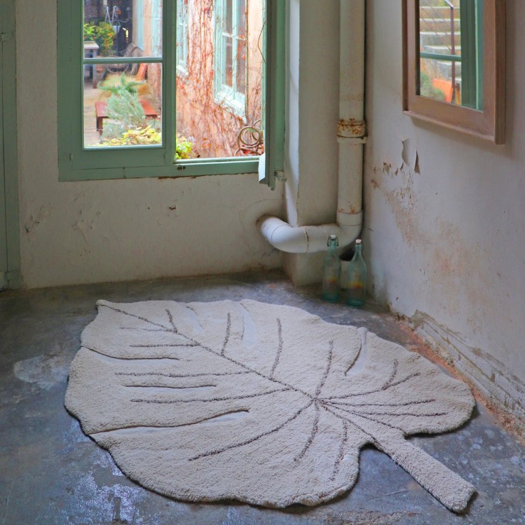 Tapis Rectangulaire En Coton Feuille Monstera Plants