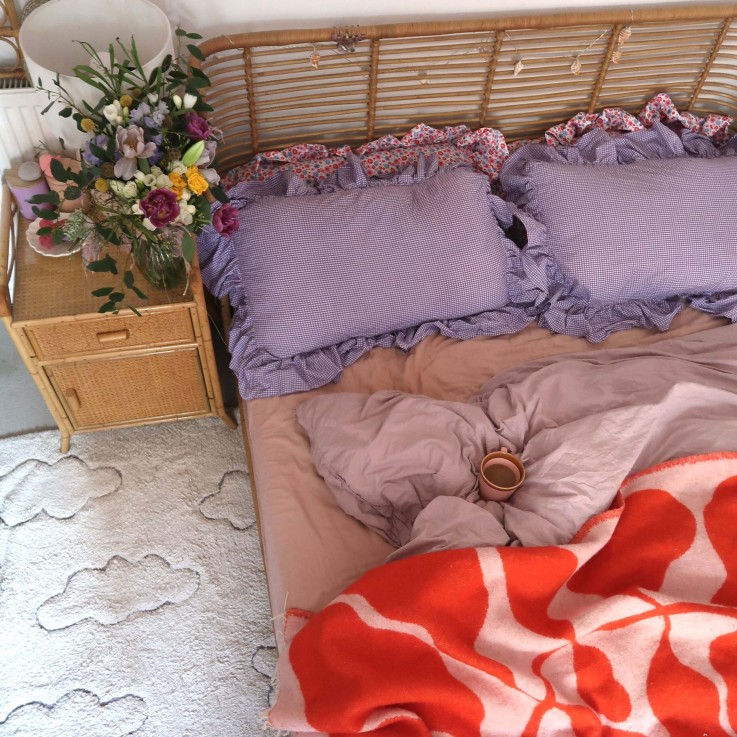 Tapis Rectangulaire En Coton Nuages Upcyclé