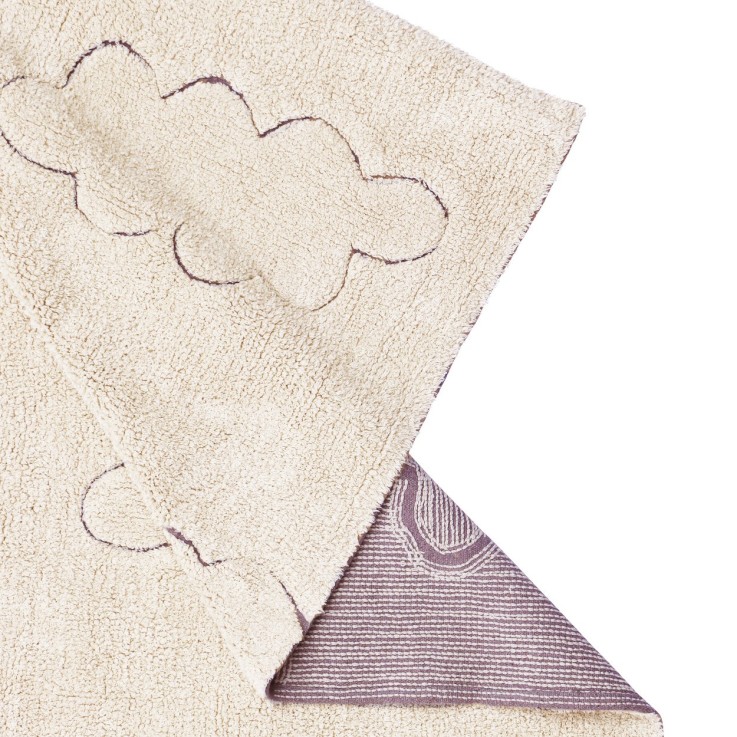 Tapis Rectangulaire En Coton Nuages Upcyclé