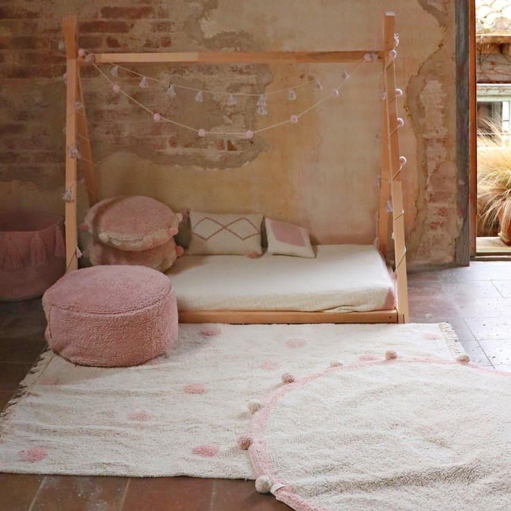 Tapis Rectangulaire En Coton Points Hippies