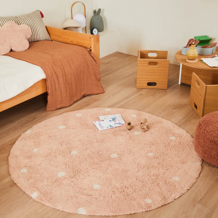 Tapis Rond En Coton À Pois Chasse Aux Champignons