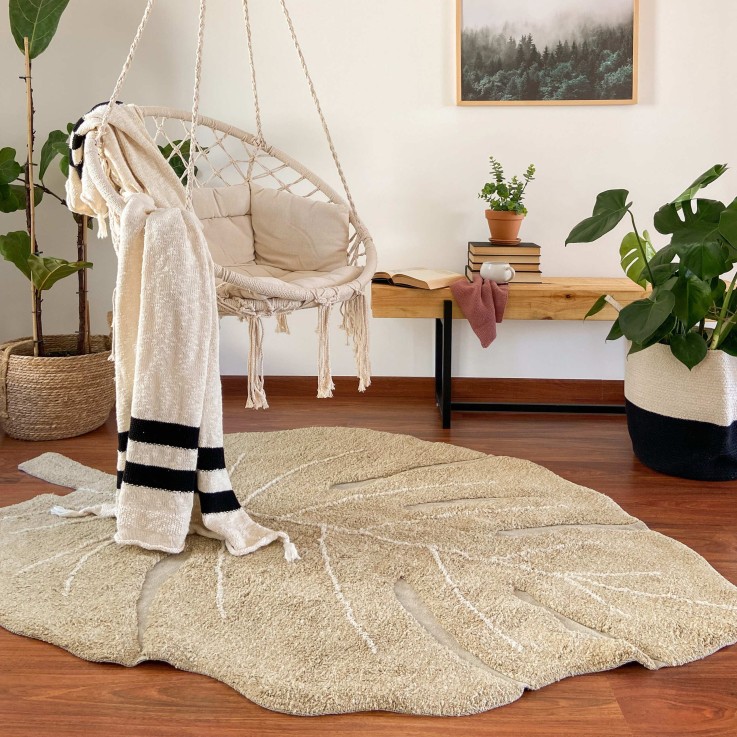 Tapis Rectangulaire En Coton Feuille Monstera Plants