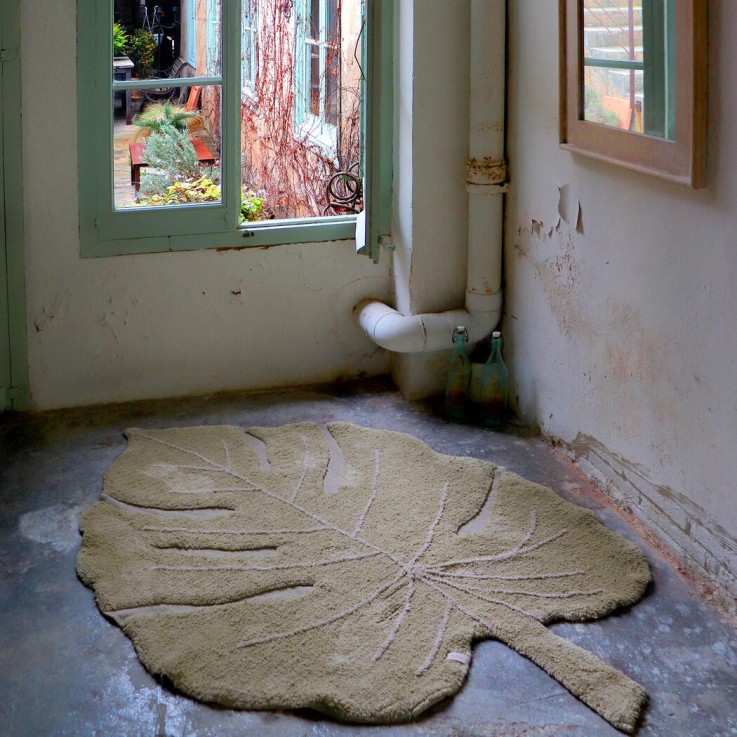 Tapis Rectangulaire En Coton Feuille Monstera Plants