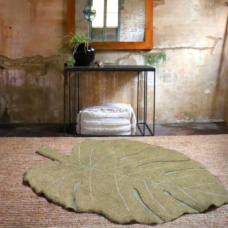 Tapis Rectangulaire En Coton Feuille Monstera Plants