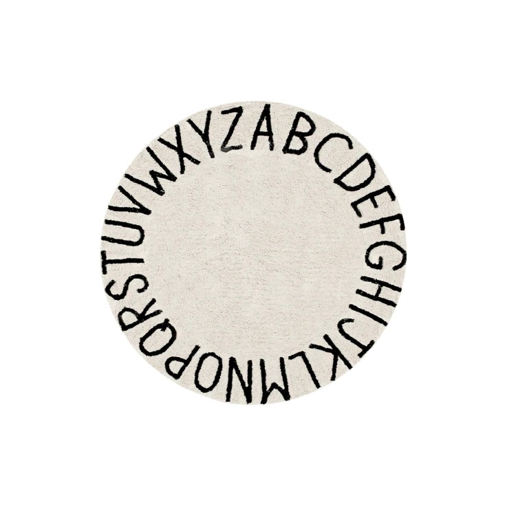 Tapis Rond  En Coton Alphabet Abc