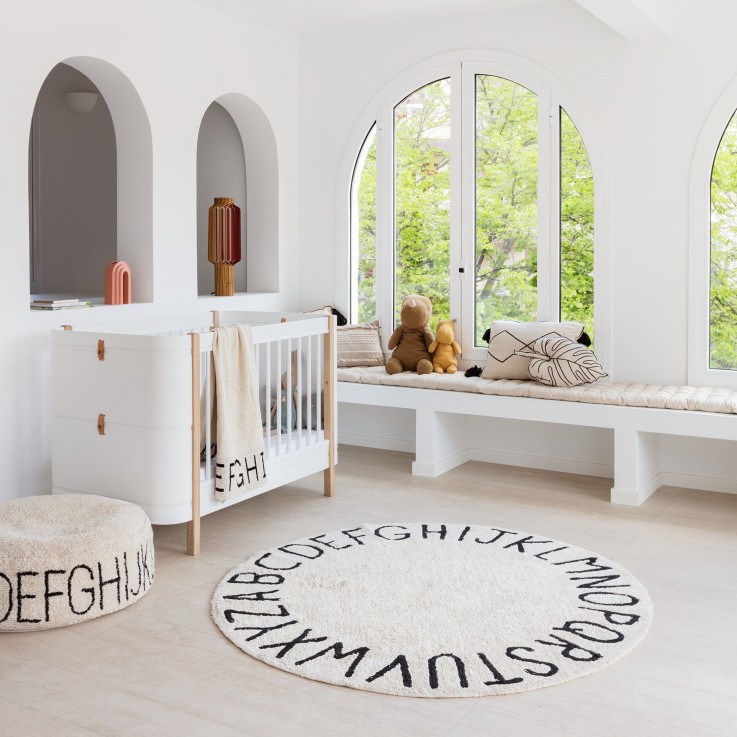 Tapis Rond  En Coton Alphabet Abc