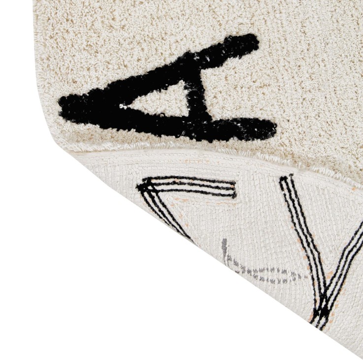 Tapis Rond  En Coton Alphabet Abc