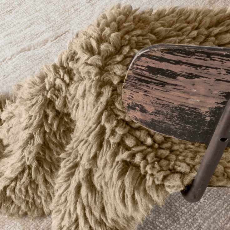 Tapis En Laine Woolly Mouton Beige