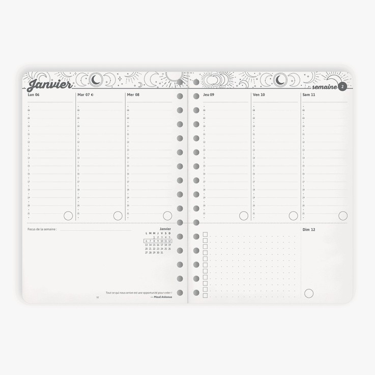 Agenda 2026 spirale A5 Matière recyclée