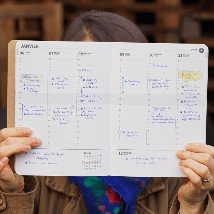 Agenda semainier 2026 Simple Rendez-Vous Matière recyclée