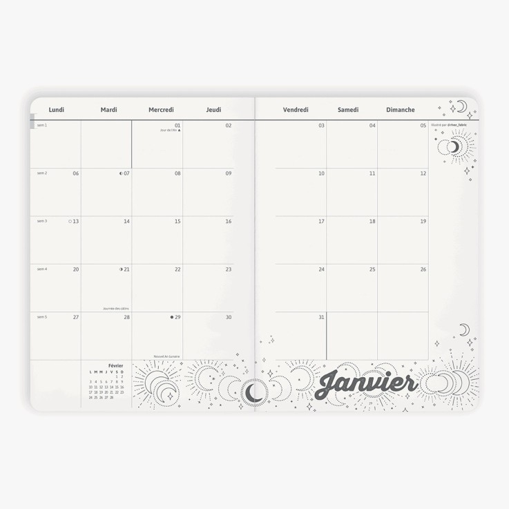 Agenda 2026 souple A5 Matière recyclée