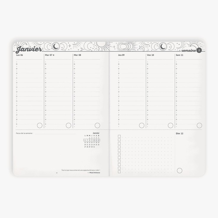 Agenda 2026 relié A5 Matière recyclée