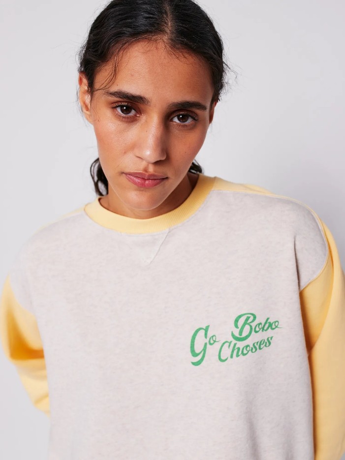 Sweat écru et poussin Go Bobo Choses