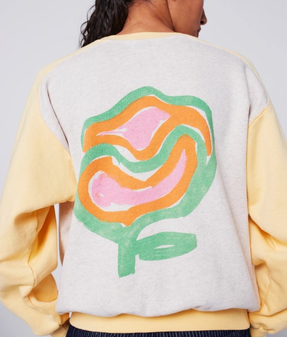 Sweat écru et poussin Go...