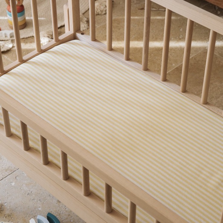 Drap housse berceau Percale de Coton Bio rayé