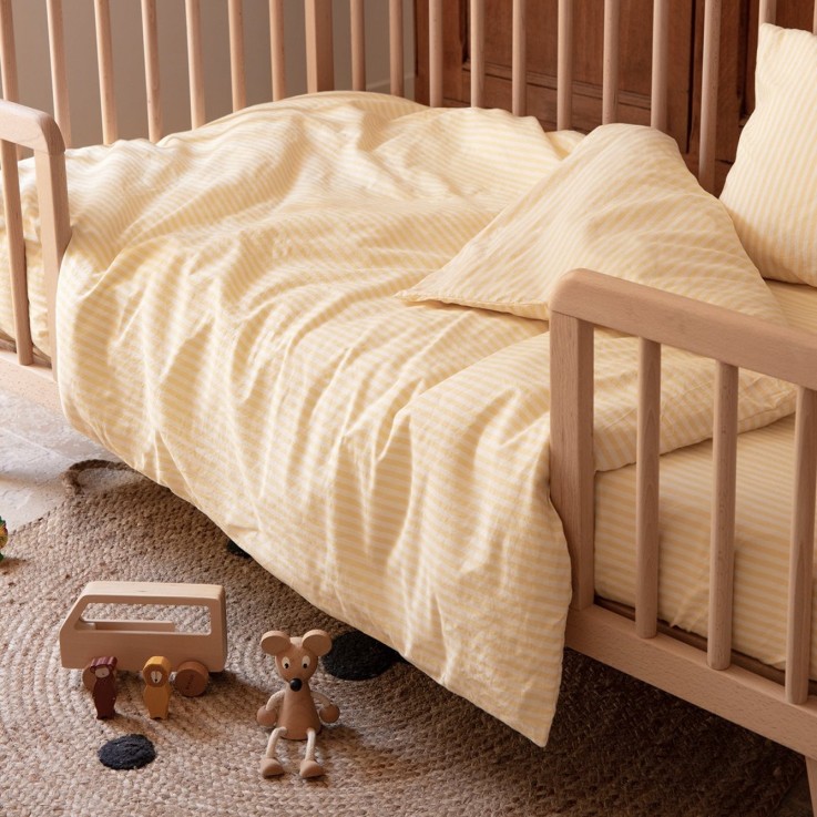 Housse de couette Percale de Coton Bio bébé rayé