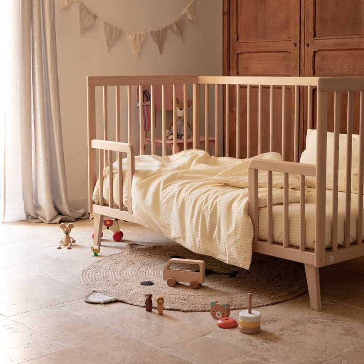 Housse de couette Percale de Coton Bio bébé rayé