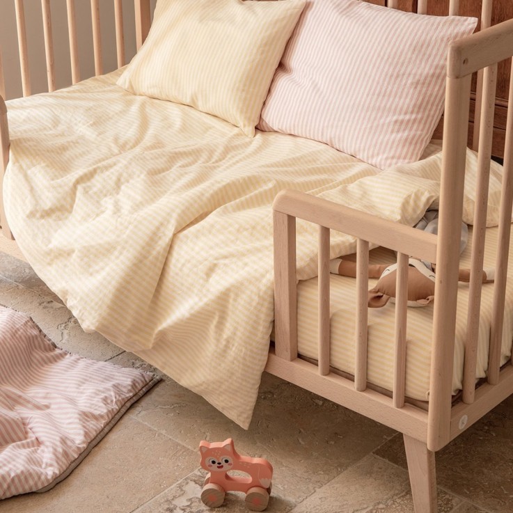 Housse de couette Percale de Coton Bio bébé rayé