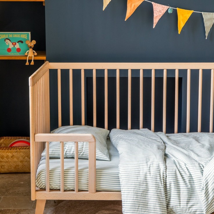 Housse de couette Percale de Coton Bio bébé rayé