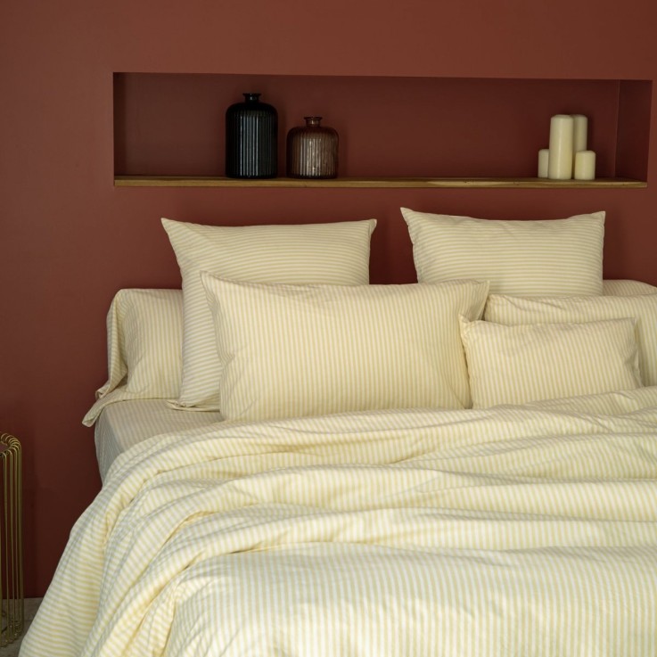 Taie d'oreiller Percale de Coton Bio rayé