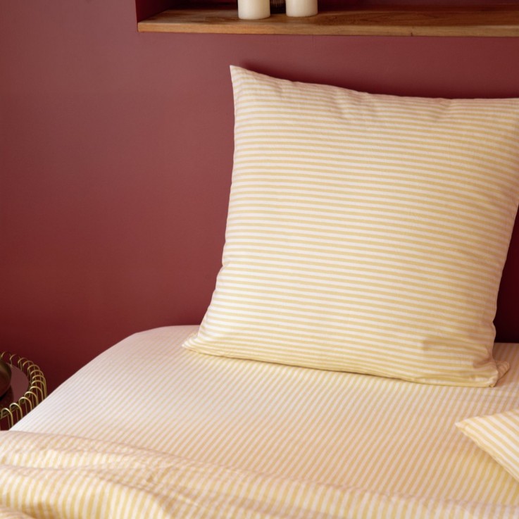 Taie d'oreiller Percale de Coton Bio rayé